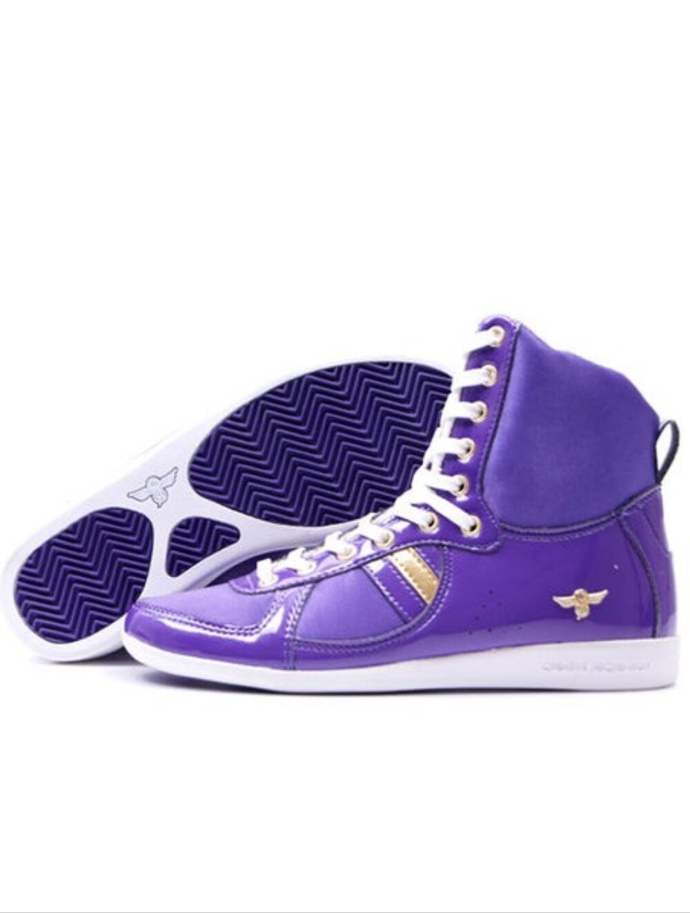 Creative Recreation Purple High-Top Sneakers with Gold Trim 9.5